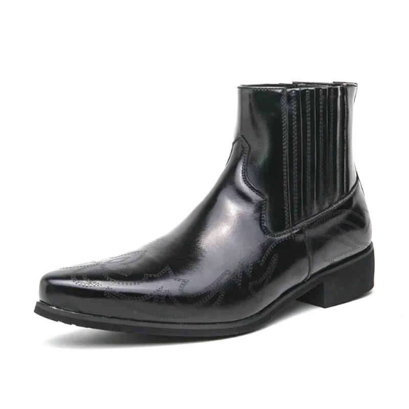 CHUCK Mens Cowboy Boots - Tough PU Leather | Timeless Style - Yehaw