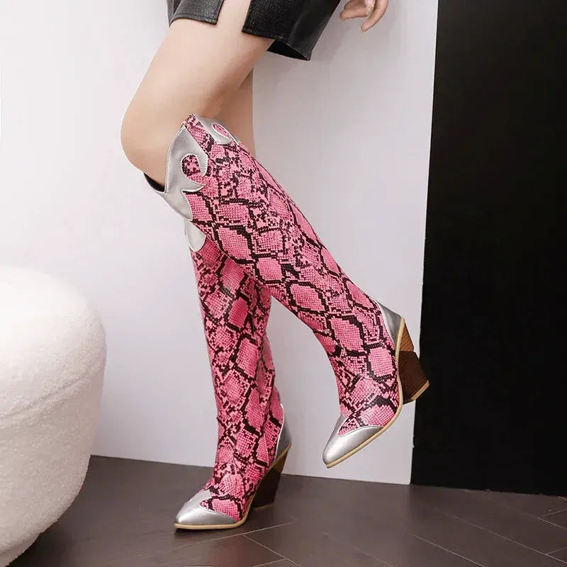 CLEMENTINE Cowgirl Boots - Yehaw | Pink & Silver - Yehaw
