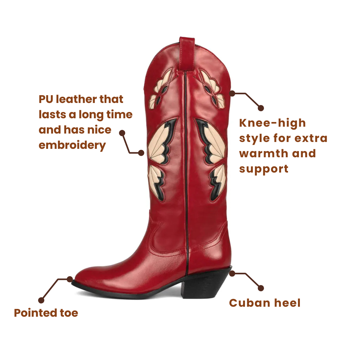 JESSIE Cowgirl Boots - Resistant PU leather | Elegance & Stability