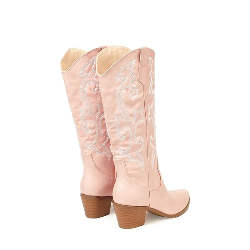 DIXIE Cowgirl Boots - Resistant PU leather | Elegance & Stability - Yehaw