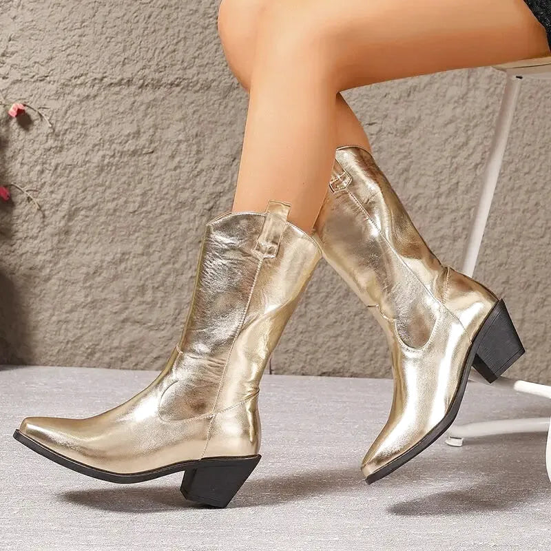 HAZEL Cowgirl Boots - Yehaw | Gold - Yehaw