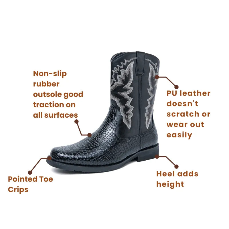 HECTOR Mens Cowboy Boots - Rugged Look | Long-Lasting Build - Yehaw