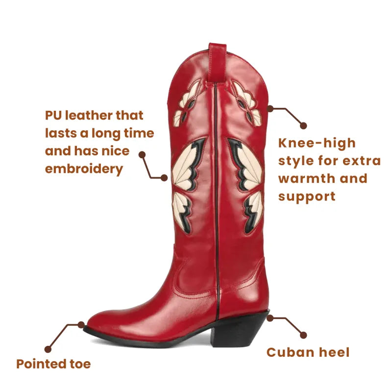 JESSIE Cowgirl Boots - Resistant PU leather | Elegance & Stability - Yehaw