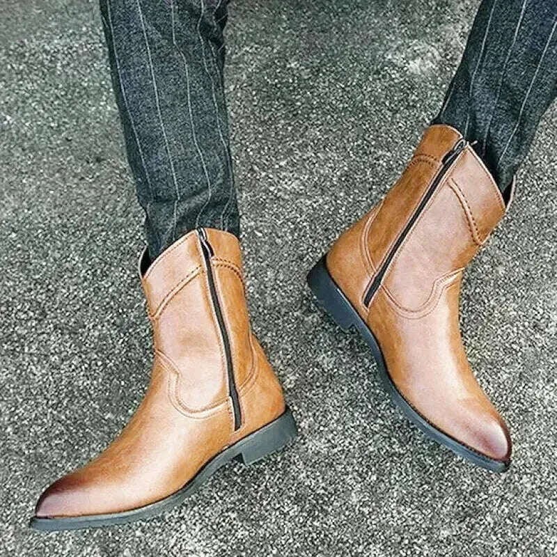 JIMMY Mens Cowboy Boots - Yehaw | Light Brown - Yehaw