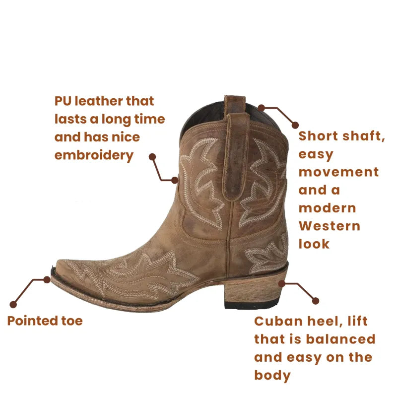 MARY Cowgirl Boots - Resistant PU leather | Elegance & Stability - Yehaw