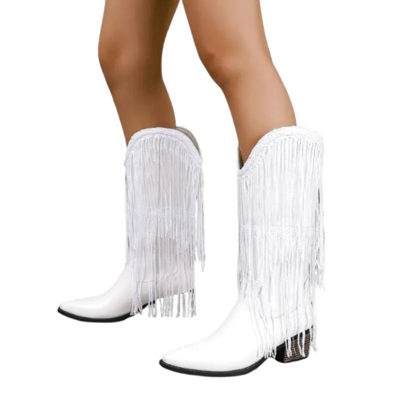 MATILDA Cowgirl Boots Fringe - Clog Heel | Top of the range comfort - Yehaw