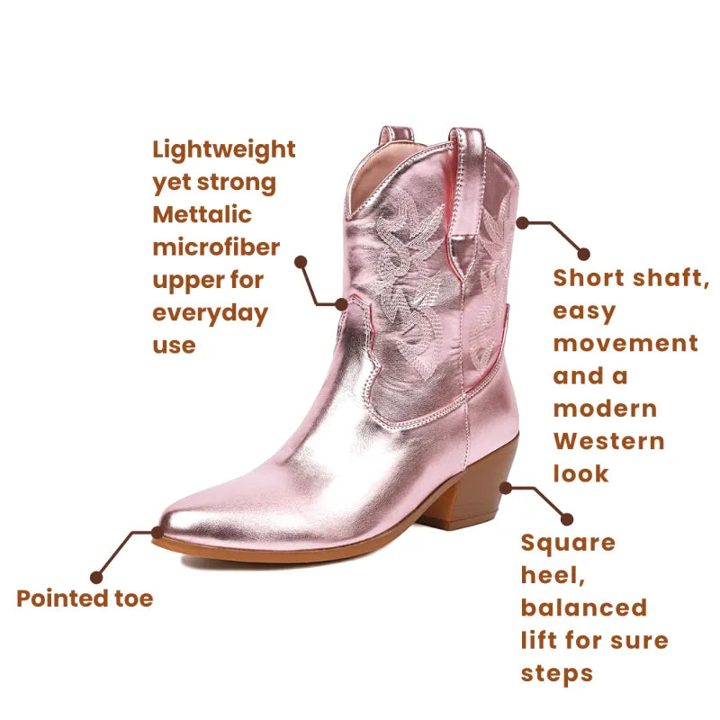 NELLIE Cowgirl Boots - Pointed toe | Elegance & Stability - Yehaw