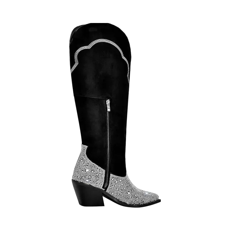 SADIE Cowgirl Boots - Shiny PU leather | Elegance & Stability - Yehaw
