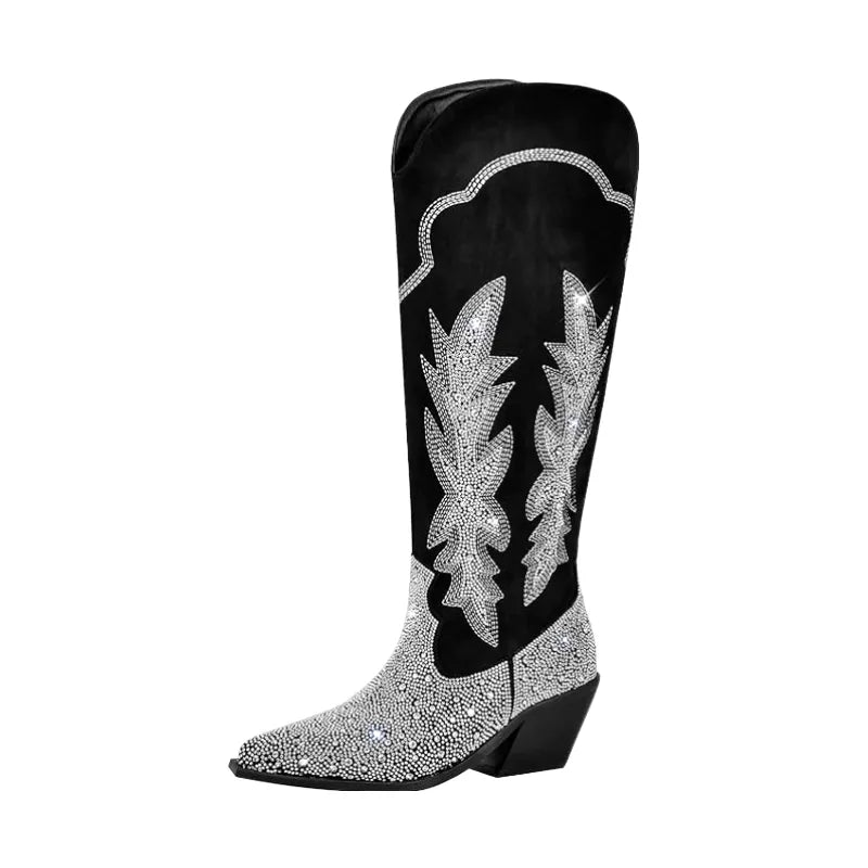 SADIE Cowgirl Boots - Shiny PU leather | Elegance & Stability - Yehaw