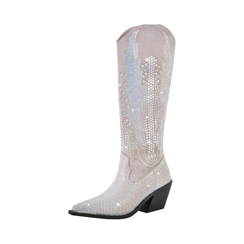 SADIE Cowgirl Boots - Shiny PU leather | Elegance & Stability - Yehaw