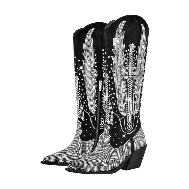 SADIE Cowgirl Boots - Shiny PU leather | Elegance & Stability - Yehaw