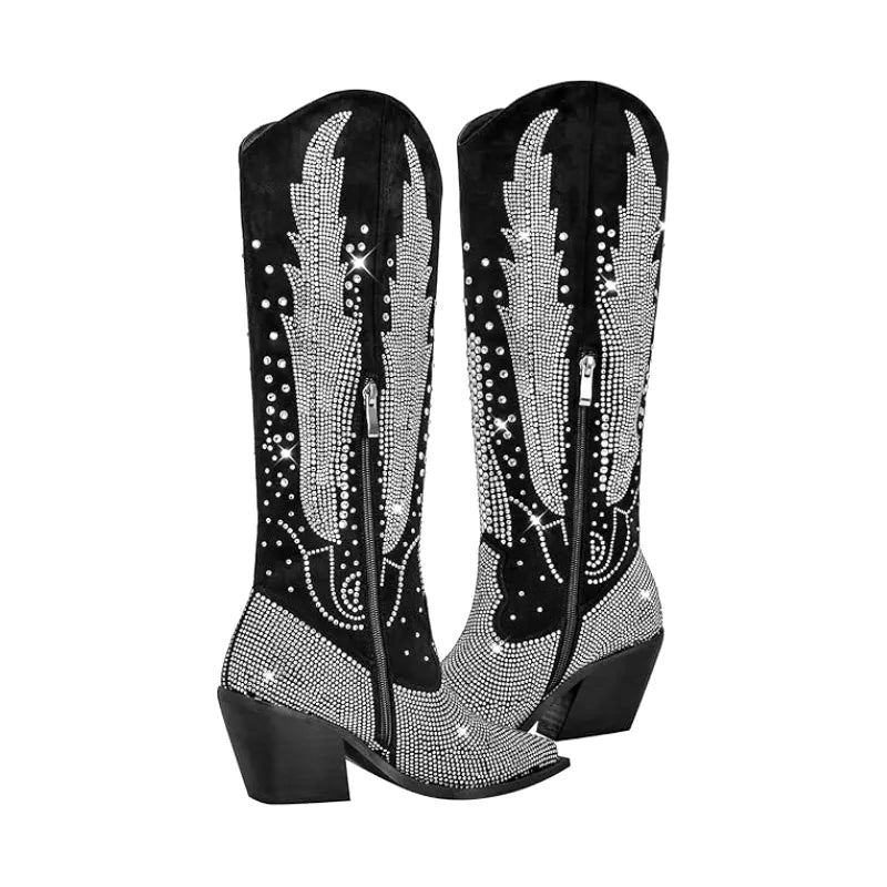 SADIE Cowgirl Boots - Shiny PU leather | Elegance & Stability - Yehaw