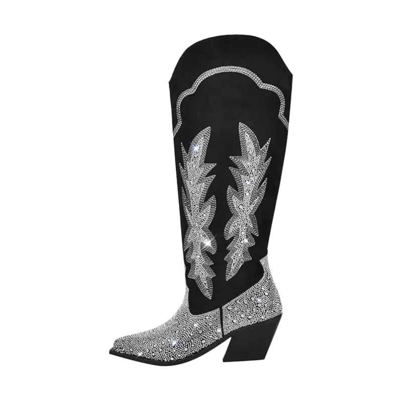 SADIE Cowgirl Boots - Shiny PU leather | Elegance & Stability
