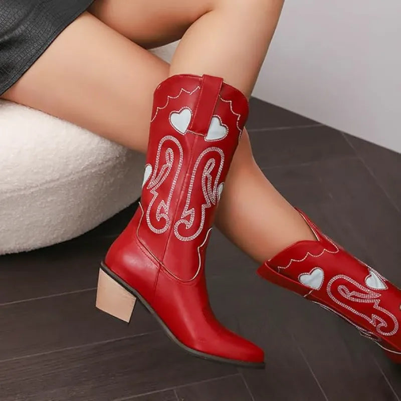 SALLY Cowgirl Boots - Resistant PU leather | Stand-Up Style - Yehaw