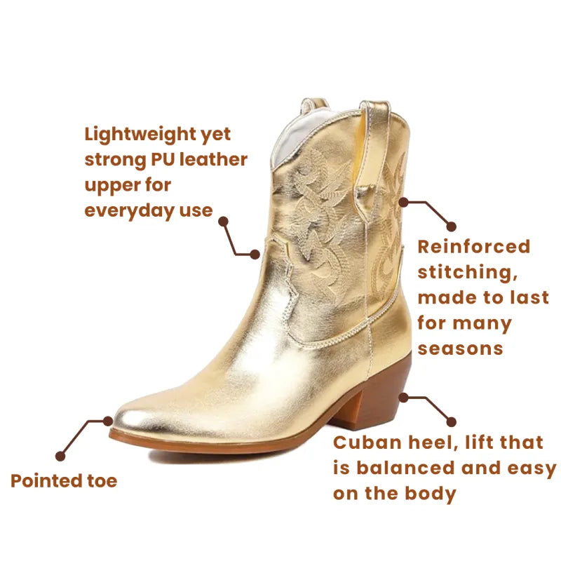 SHIRLEY Cowgirl Boots - Pointed toe | Elegance & Stability - Yehaw