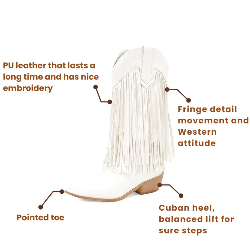 SKYE Cowgirl Boots Fringe - Soft lining | Elegance & Stability - Yehaw