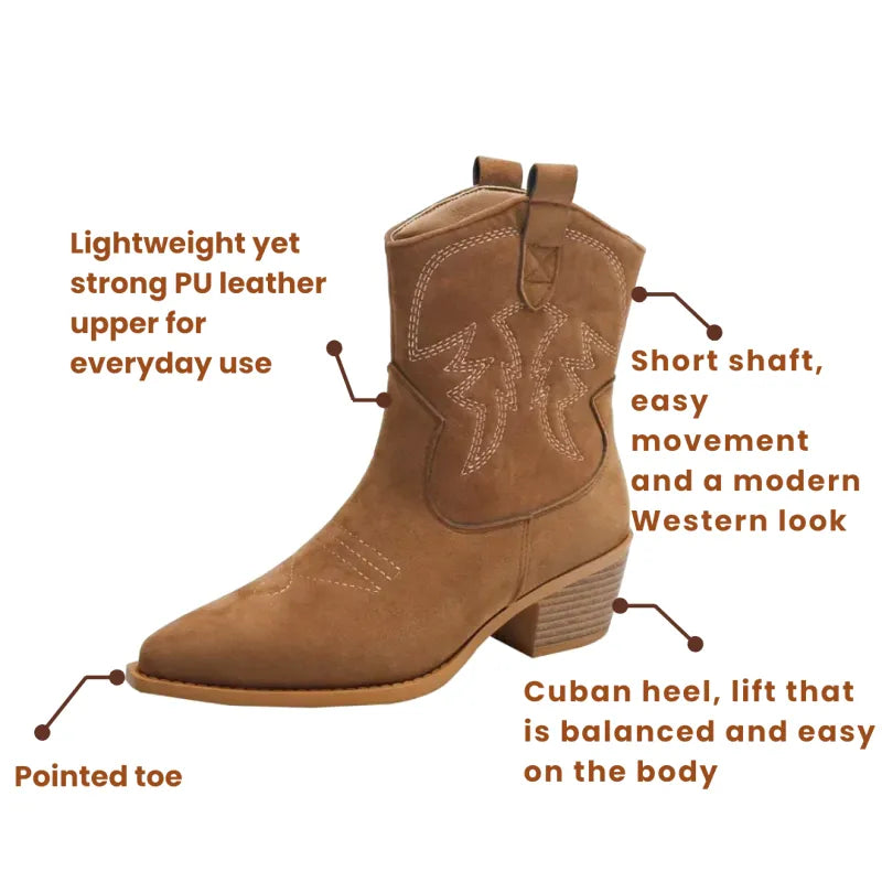 WILLIE Cowgirl Boots - Resistant PU leather | Elegance & Stability - Yehaw