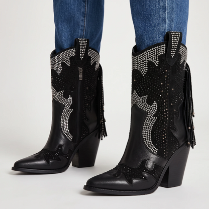 NELLIE Cowgirl Boots - Yehaw | Black - Yehaw