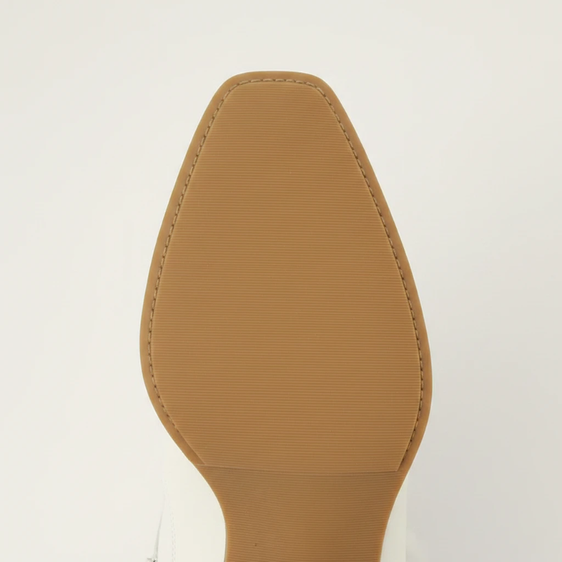 Yehaw DALIA beige vegan leather ankle cowgirl boots with fringe detailing and a medium block heel.