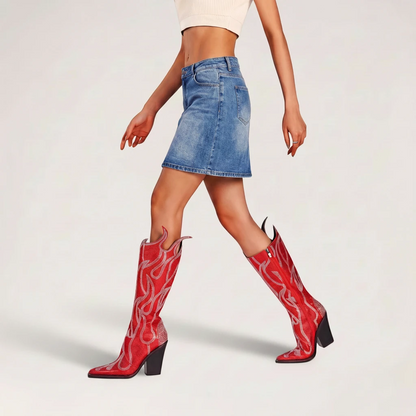 MARLOWE Cowgirl Boots - Yehaw | Red
