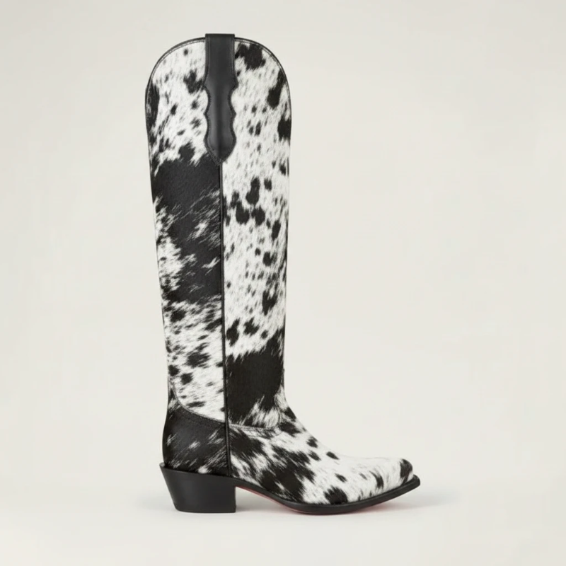 MILK Cowgirl Boots - Yehaw | Black & White - Yehaw