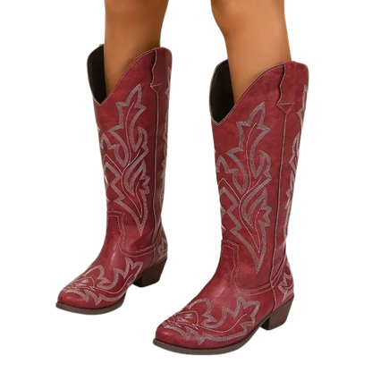 FANNY Cowgirl Boots - Resistant PU leather | Elegance & Stability - Yehaw
