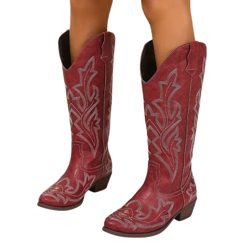 FANNY Cowgirl Boots - Resistant PU leather | Elegance & Stability - Yehaw