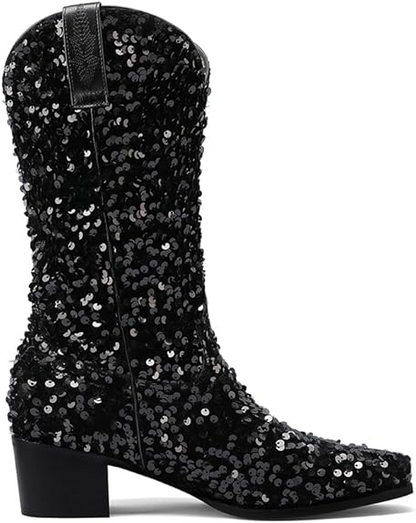 SHONA Cowgirl Boots Glitter – Soft lining | Style & Attitude