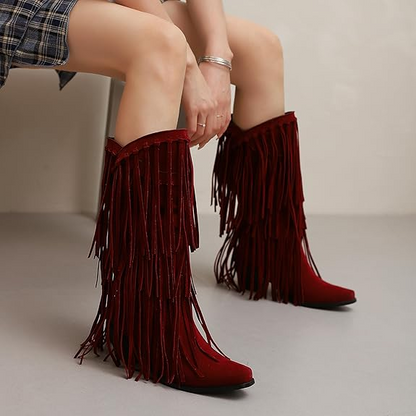 POPPY Cowgirl Boots Fringe - Soft lining | Elegance & Stability