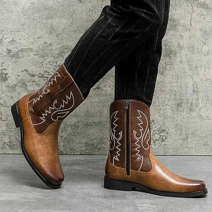 JOHNNY Mens Cowboy Boots - Yehaw | Black & Brown