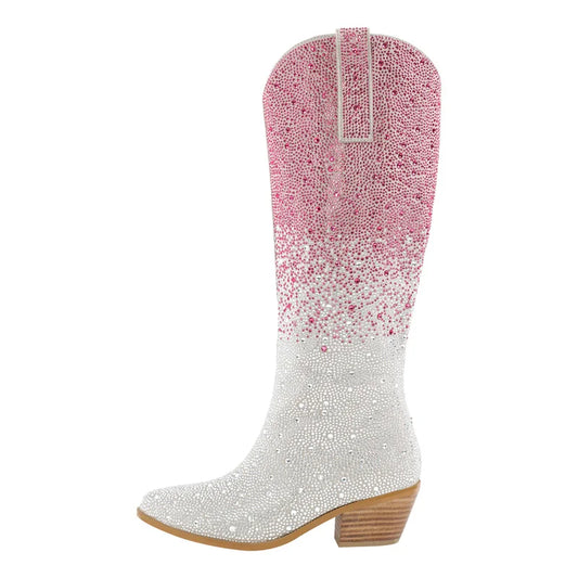 LOVE Cowgirl Boots - Shiny PU leather | Elegance & Stability - Yehaw