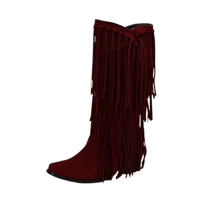 POPPY Cowgirl Boots Fringe - Soft lining | Elegance & Stability