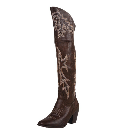 BELLE Cowgirl Boots - Resistant PU leather | Elegance & Stability - Yehaw