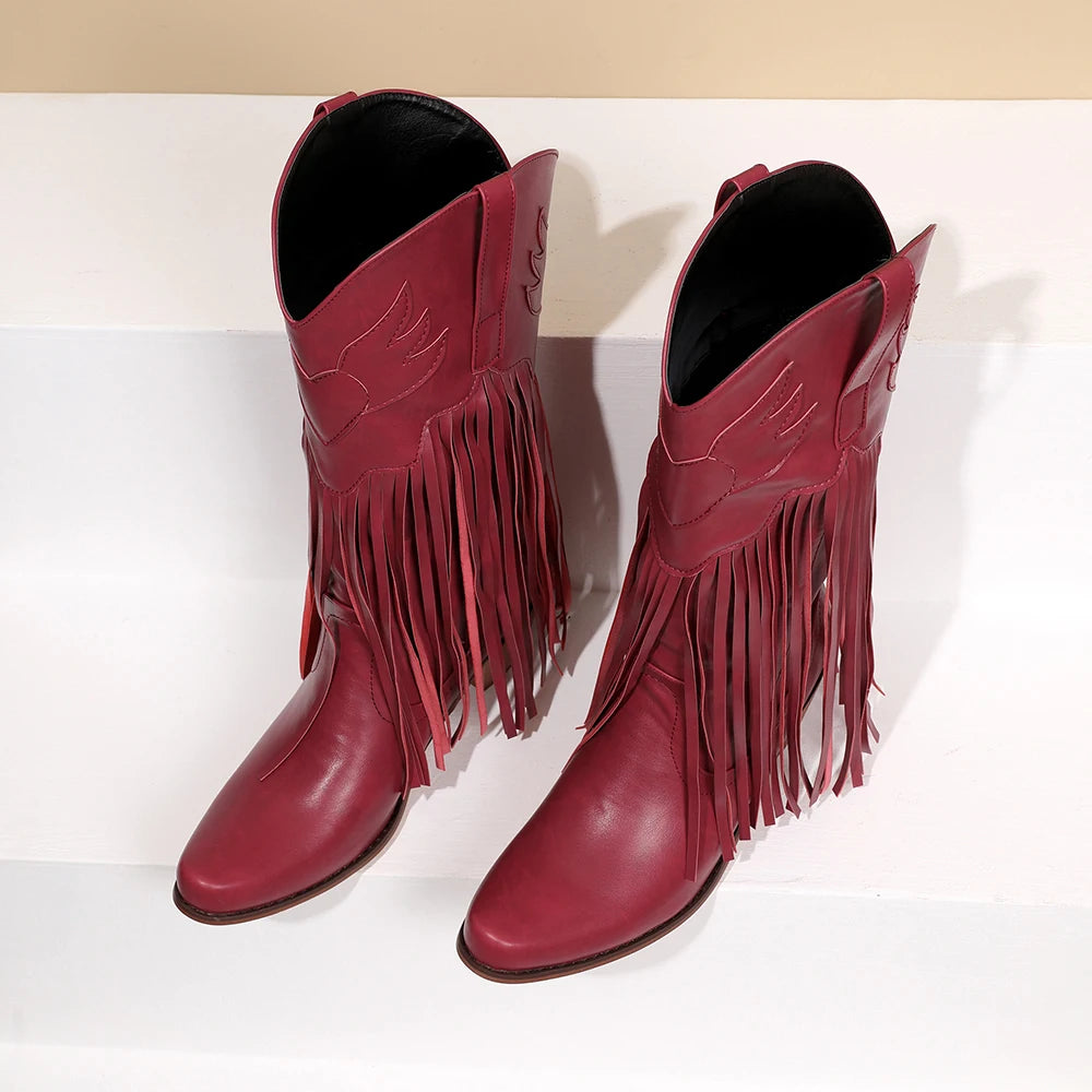 TILLY Cowgirl Boots Fringe - Soft lining | Elegance & Stability - Yehaw