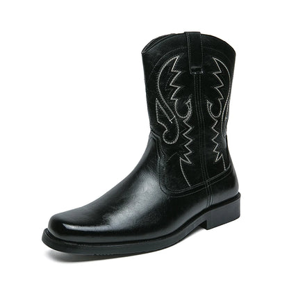 JOHNNY Mens Cowboy Boots - PU Leather | Reliable & Clean Look - Yehaw