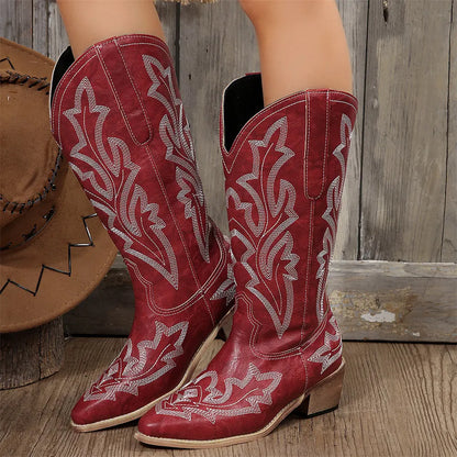 FANNY Cowgirl Boots - Resistant PU leather | Elegance & Stability - Yehaw