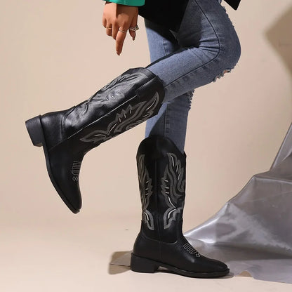 QUINN Cowgirl Boots - Resistant PU leather | Elegance & Stability - Yehaw