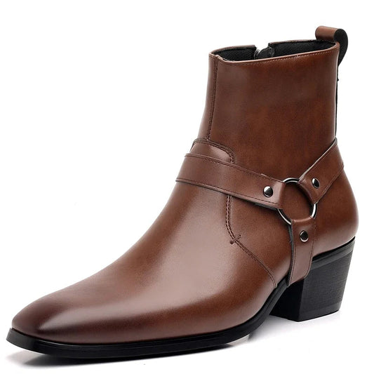 GEORGE Mens Cowboy Boots - PU Leather | Sturdy & Sharp - Yehaw