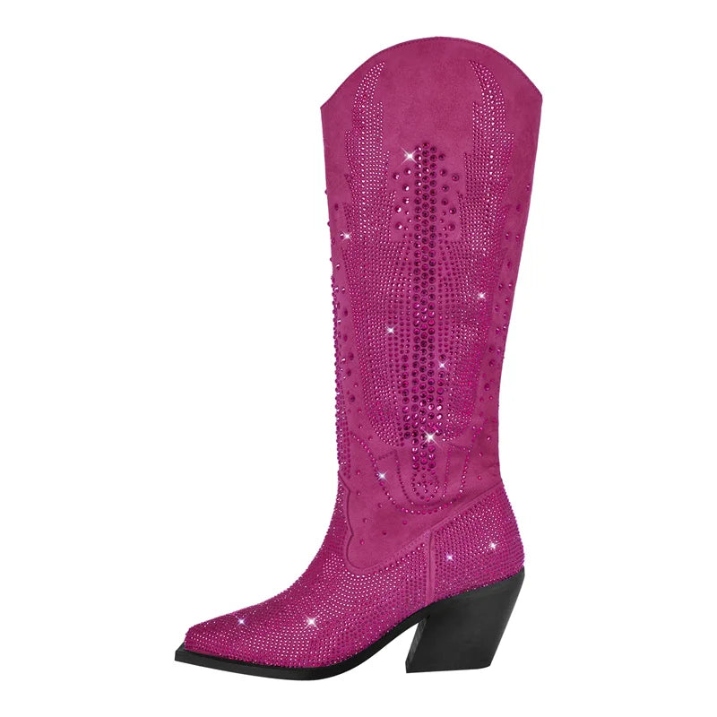 SADIE Cowgirl Boots - Shiny PU leather | Elegance & Stability - Yehaw