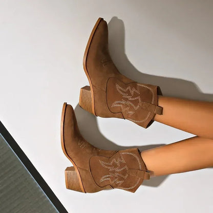 WILLIE Cowgirl Boots -  Resistant PU leather | Elegance & Stability - Yehaw