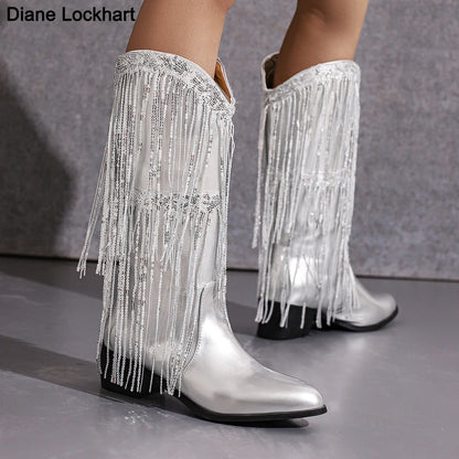 TAMMIE Cowgirl Boots Fringe - Clog Heel | Top of the range comfort - Yehaw