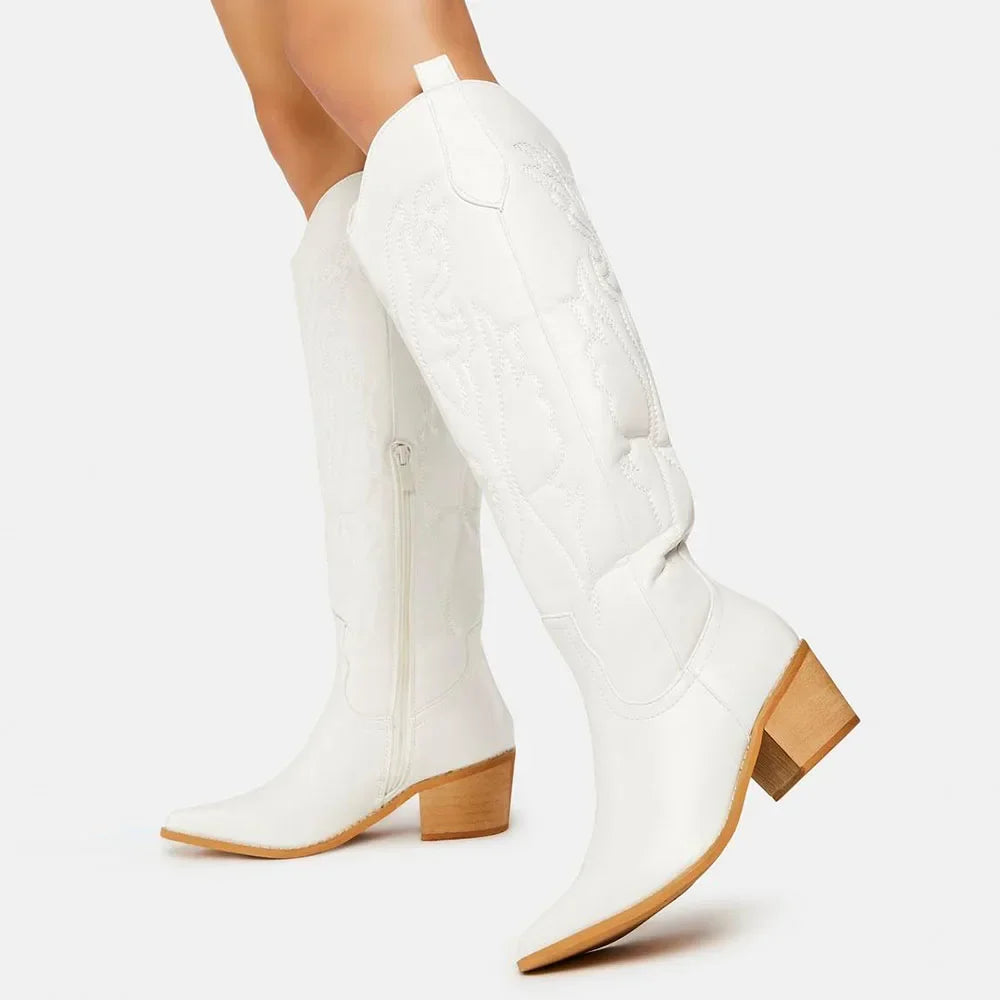 DELANEY Cowgirl Boots - Resistant PU leather | Elegance & Stability - Yehaw