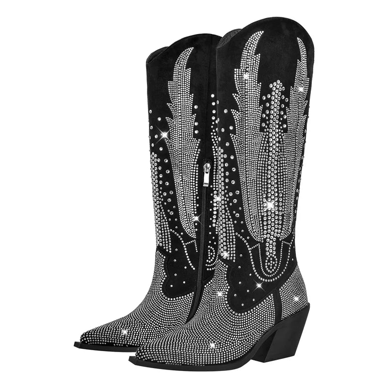 SADIE Cowgirl Boots - Shiny PU leather | Elegance & Stability - Yehaw
