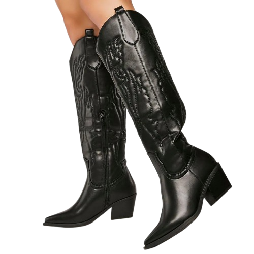 DELANEY Cowgirl Boots - Resistant PU leather | Elegance & Stability - Yehaw