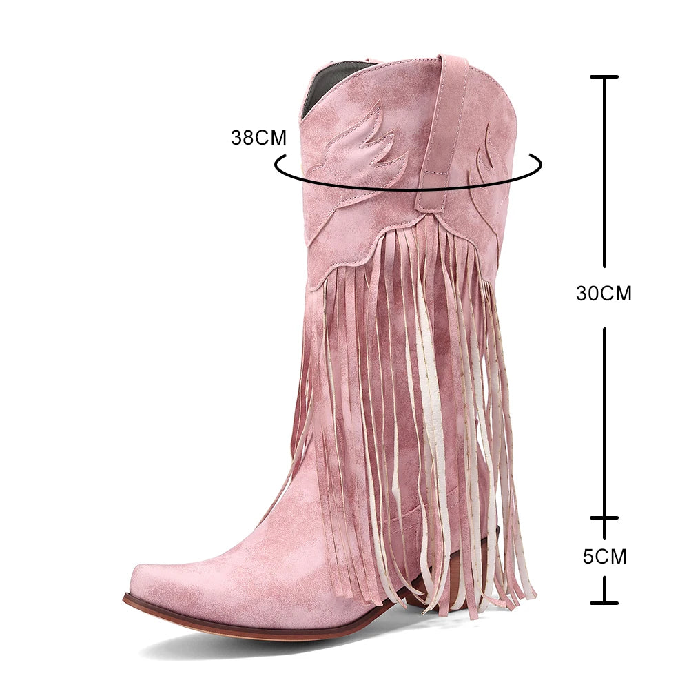 TILLY Cowgirl Boots Fringe - Soft lining | Elegance & Stability - Yehaw