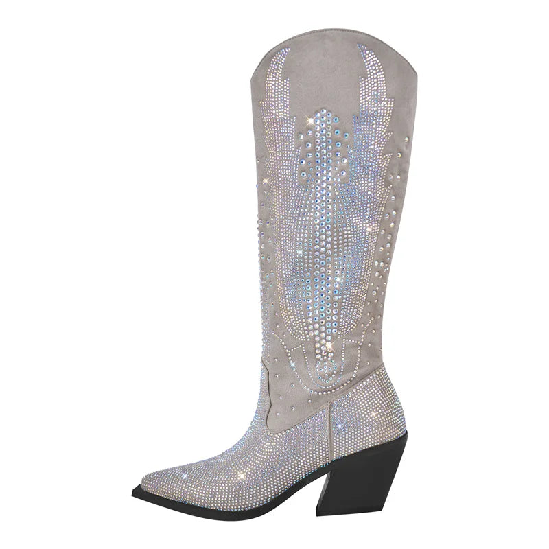 SADIE Cowgirl Boots - Shiny PU leather | Elegance & Stability - Yehaw