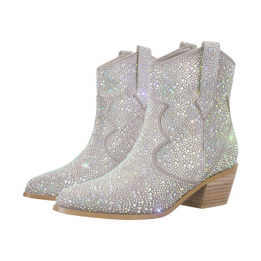 SASHA Cowgirl Boots - Shiny PU leather | Elegance & Stability - Yehaw