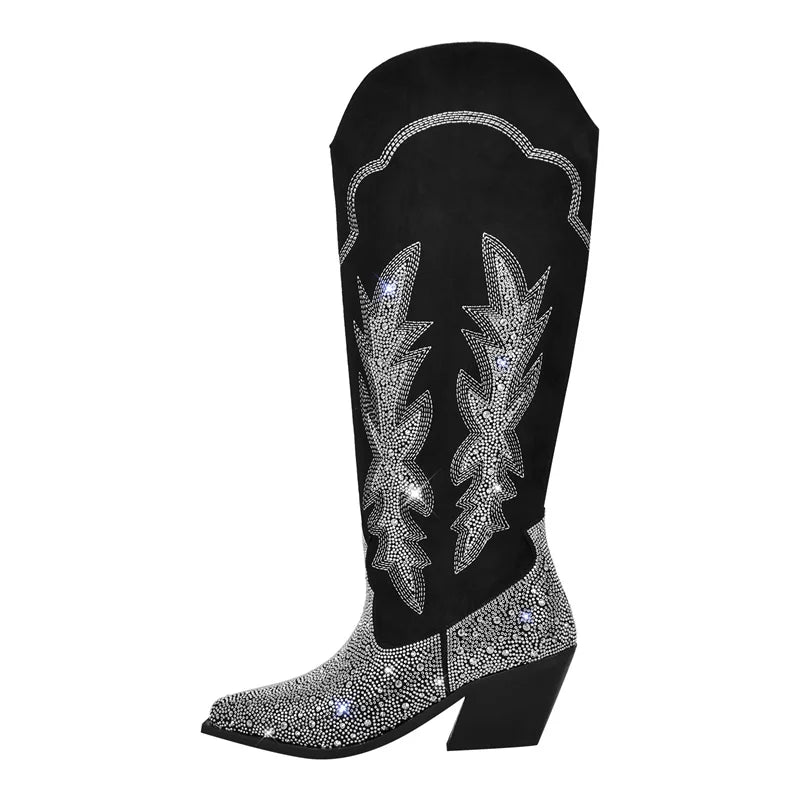 SADIE Cowgirl Boots - Shiny PU leather | Elegance & Stability - Yehaw