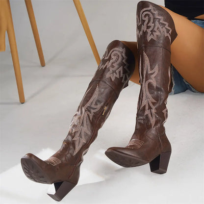 BELLE Cowgirl Boots - Resistant PU leather | Elegance & Stability - Yehaw