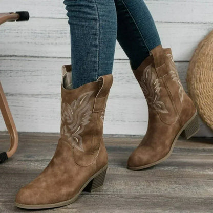 SANDY Cowgirl Boots - Resistant PU leather | Elegance & Stability - Yehaw